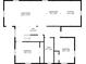 First floor blueprint featuring a living room, dining area, kitchen, bath and two bedrooms at 1598 Jonesboro Se Rd, Atlanta, GA 30315