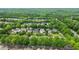 An aerial view showcasing a neighborhood with lush green lawns and mature trees offering a serene and Gathering-friendly environment at 7325 Thoreau Cir, Atlanta, GA 30349