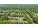 An aerial view showcasing a neighborhood with lush green lawns and mature trees offering a serene and Gathering-friendly environment at 7325 Thoreau Cir, Atlanta, GA 30349