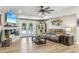 Comfortable living room with fireplace, access to outdoor patio, and stylish decor at 1424 Brighton, Loganville, GA 30052