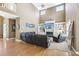 Open living room area with fireplace, built-ins, and ample seating at 1424 Brighton, Loganville, GA 30052