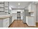 Modern kitchen features stainless steel appliances, white cabinets, and open shelving at 1909 Cindy Dr, Decatur, GA 30032