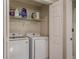 Convenient laundry room with washer, dryer and shelving at 2055 Summer View Place Sw, Marietta, GA 30060