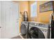 Well-equipped laundry room with modern washer, dryer, and ample storage space at 4445 Vanadium Bend, Cumming, GA 30040
