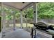 Screened in porch featuring a grill and views of the backyard at 2020 Walking Horse Trl, Cumming, GA 30041