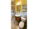 Bathroom with tiled shower, vanity, and toilet, perfect for a quick refresh at 1110 Blackwell Rd, Marietta, GA 30066