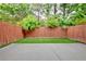 Fenced backyard with artificial turf and a concrete patio, perfect for outdoor entertaining at 2243 Knoxhill Se Vw, Smyrna, GA 30082