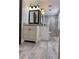 Bathroom vanity, mirror, and walk-in shower at 1055 Worthington Hills Dr, Roswell, GA 30076