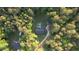 Aerial view of property with in-ground pool surrounded by mature trees and landscaping at 160 Riverbrooke Trl, Covington, GA 30016