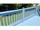 Bright blue wood deck with a beautiful view of the green lawn at 5683 Isleworth Way, Atlanta, GA 30349
