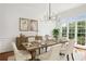 Bright dining room with neutral decor, large window view and a modern light fixture at 5725 Lake Oak Lndg, Cumming, GA 30040