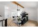 Well-lit living room showcasing a modern design with fireplace and hardwood floors at 2442 Falcon Ct, Lawrenceville, GA 30043