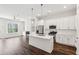 Open kitchen with stainless steel appliances, white cabinetry, and a center island at 8210 Sonata Ln, Cumming, GA 30041