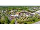 Panoramic aerial view of a bustling community with diverse buildings, lush greenery, and ample parking, showcasing its vibrant and accessible layout at 6715 Pond Rd, Cumming, GA 30040