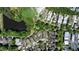 Aerial view of a residential community with a serene lake, lush greenery, and well-planned streets at 6715 Pond Rd, Cumming, GA 30040