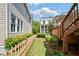 Well-maintained backyard with artificial turf, wooden fence, wooden deck, and lush greenery at 6715 Pond Rd, Cumming, GA 30040