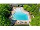Gorgeous community pool with sun loungers, landscaped surroundings, and palm trees perfect for relaxing at 6715 Pond Rd, Cumming, GA 30040