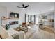 Open floor plan featuring a cozy living room, dining area, and modern kitchen with stainless steel appliances at 235 Ivey Ter, Temple, GA 30179