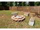 Cozy backyard fire pit area with a wooden fence and seating, ideal for relaxation and entertaining at 446 Noblewood Dr, Mcdonough, GA 30252