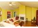 Bright living room with vaulted ceilings, fireplace, and hardwood floors at 68 Paradise Pointe, Douglasville, GA 30134