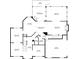 Detailed first-floor plan showcasing the kitchen, Gathering room, office, dining area and attached garage at 4680 Brighton Lake Dr, Cumming, GA 30040