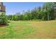 Expansive backyard with lush lawn, mature trees, and landscaping, offering privacy and space for outdoor activities at 131 Forsyth Park Ln, Woodstock, GA 30188