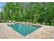 Backyard in-ground pool with stone border, waterfall feature and lounge chairs at 131 Forsyth Park Ln, Woodstock, GA 30188