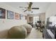 Bedroom featuring bean bag chairs, desk, and a ceiling fan at 2203 Arbor Hill Rd, Canton, GA 30115