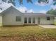 A spacious backyard features a concrete patio and plenty of room to play at 3146 Leyland Ct, Decatur, GA 30034