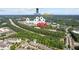 Great aerial view showing the neighborhood's proximity to North Point Mall shopping at 1914 Forte Ln, Alpharetta, GA 30009