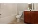 Standard bathroom with a vanity and a bathtub/shower combination at 2173 Pebble Beach Dr, Lawrenceville, GA 30043