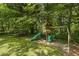 Beautiful backyard with playset including slide and swings at 4404 Old Georgetown Trl, Atlanta, GA 30338