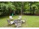Beautiful backyard with a firepit surrounded by chairs and a playset at 4404 Old Georgetown Trl, Atlanta, GA 30338
