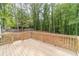 A wooden deck offers space for outdoor gatherings among mature trees at 4367 Cedar Wood Sw Dr, Lilburn, GA 30047