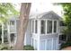 Two-story building exterior with gray siding and staircase at 1105 Natchez Trce, Atlanta, GA 30350