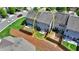 An aerial view of the townhome, showcasing the backyard and surrounding landscape at 3123 Cross Creek Dr, Cumming, GA 30040