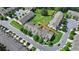 Aerial view of property showcasing its location within a tree-lined neighborhood at 3123 Cross Creek Dr, Cumming, GA 30040