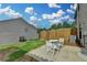 Backyard featuring green grass, wooden fence, and patio with outdoor seating at 3123 Cross Creek Dr, Cumming, GA 30040