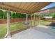 Enjoy this backyard oasis with a covered patio, mature landscaping, and a charming fence at 604 Bassett Se Ct, Smyrna, GA 30080
