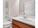Traditional-style bathroom featuring a wood cabinet and shower and bath combo at 286 Blue Pointe Ct, Suwanee, GA 30024