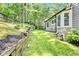 Spacious backyard with a retaining wall, lush lawn, and wooded views offering a serene outdoor space at 4330 Volnay Ne Ct, Marietta, GA 30066
