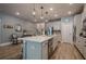 Bright, spacious kitchen featuring an island with seating, modern pendant lights, and stainless steel appliances at 3715 Bridges Ct, Cumming, GA 30040