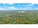 Scenic aerial view of home site location near the lake and lush greenery, blending privacy with natural beauty at 7370 N Mitchell Ct, Villa Rica, GA 30180