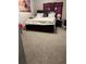 Main bedroom with plush carpet, king bed, and an accent horse print at 107 Providence Run, Dallas, GA 30157