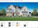 Charming two-story home featuring a white brick exterior, black roof, and well-manicured front lawn at 3470 Austin Michael Ln, Cumming, GA 30028