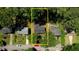 Aerial view of the property showing the house, roof, yard and surrounding neighborhood and mature trees at 3959 Wood Path Dr, Stone Mountain, GA 30083