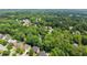 A treetop aerial showing homes tucked among mature trees in a desirable neighborhood at 1172 Malvern Hunt Ct, Lawrenceville, GA 30043
