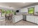 Open-concept kitchen with white cabinets, granite countertops, and a breakfast nook at 1172 Malvern Hunt Ct, Lawrenceville, GA 30043