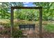 Scenic view of a pond featuring a charming swing, inviting relaxation and enjoyment of the natural surroundings at 1172 Malvern Hunt Ct, Lawrenceville, GA 30043