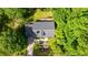 Aerial view of home showcasing the lush greenery surrounding the property at 131 Lively St, Norcross, GA 30071